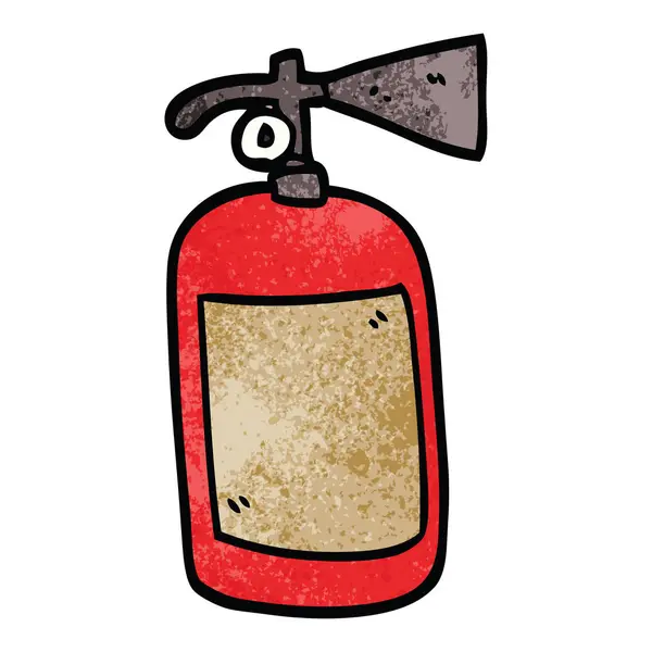 Caricatura Doodle Extintor Incendios — Archivo Imágenes Vectoriales