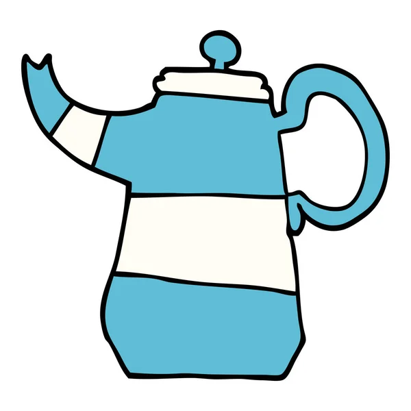 动画片涂鸦咖啡壶 — 图库矢量图片
