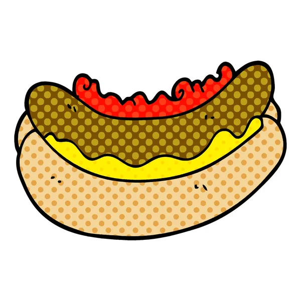Scarabocchio Del Fumetto Hotdog — Vettoriale Stock