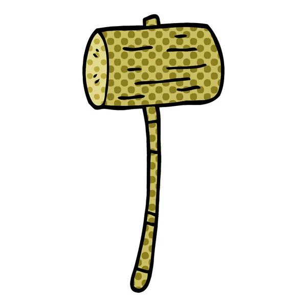 漫画落書き木の槌 — ストックベクタ