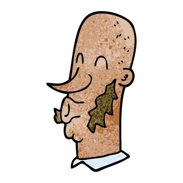 Мультфильм Каракули Человек Muttonchop Волосы Лице — стоковый вектор