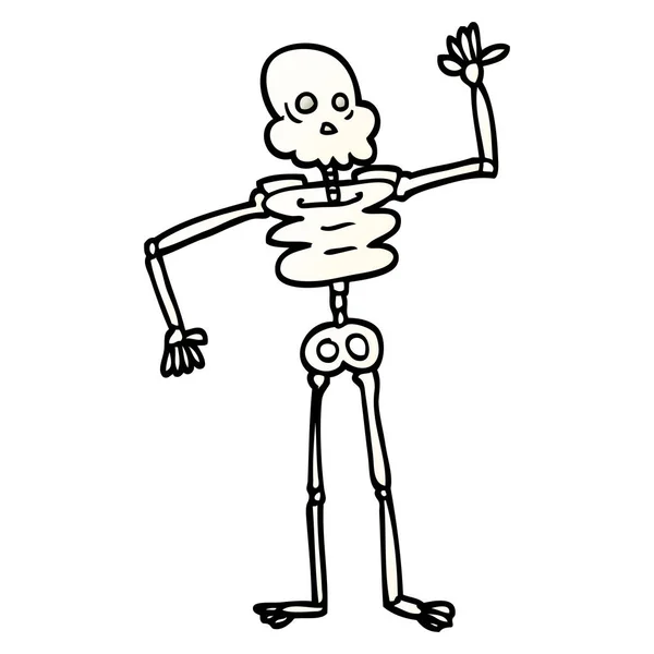 Vector Gradient Illustration Cartoon Skeleton — Stock Vector