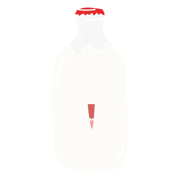 Cute Flat Color Style Cartoon Milk Bottle — Stock Vector