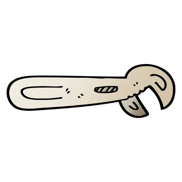 Vector Gradient Illustration Cartoon Adjustable Spanner — Stock Vector