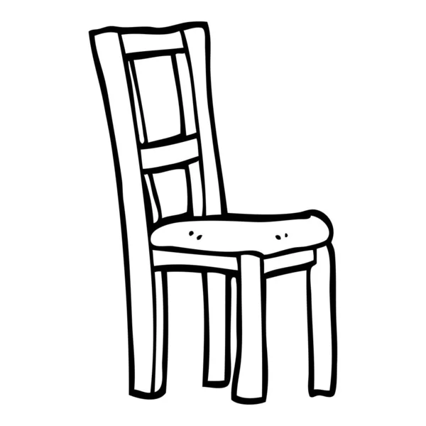 黒と白の漫画木製椅子 — ストックベクタ