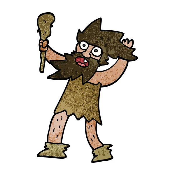 Cartoon Doodle Cave Man — Stock Vector