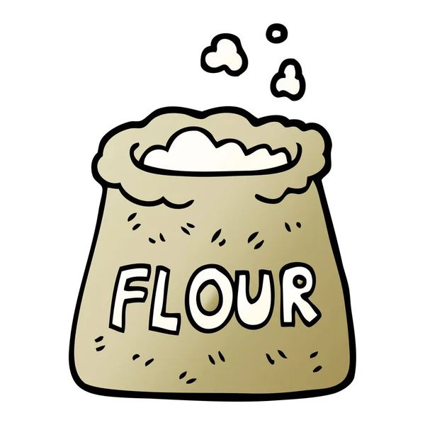 Vector Gradient Illustration Cartoon Bag Flour — Stock Vector