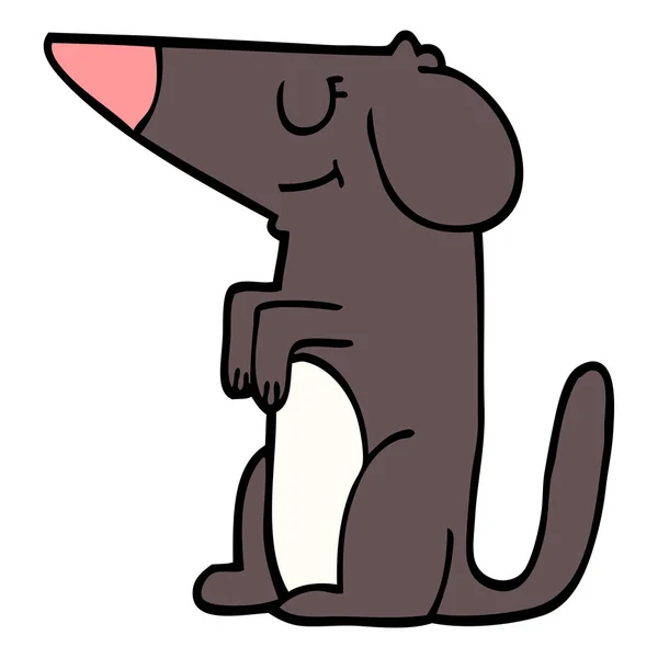 Desenho Animado Doodle Cão Bem Comportado —  Vetores de Stock