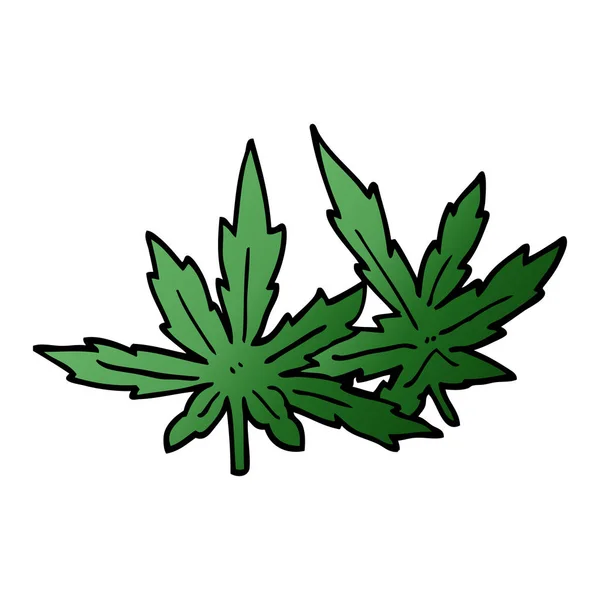 Desenhos Animados Doodle Folhas Maconha —  Vetores de Stock