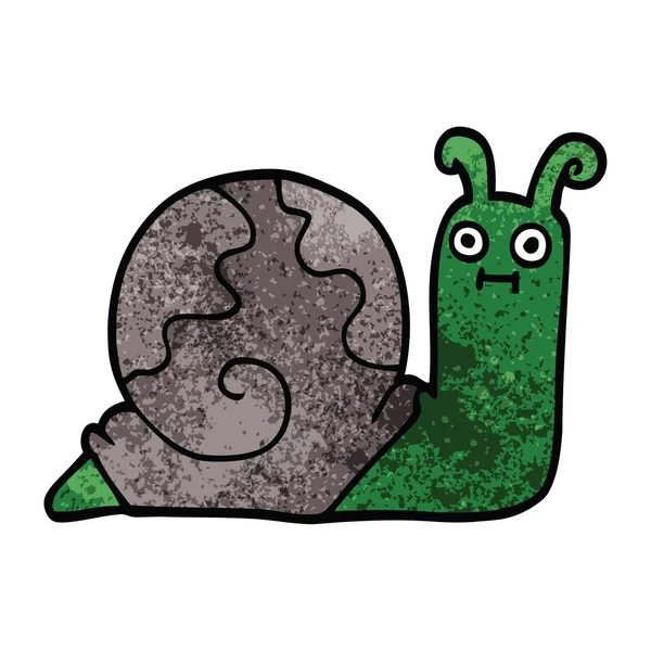 Cartoon Doodle Snail Flat Icon Isolado Fundo Branco Vetor Ilustração — Vetor de Stock