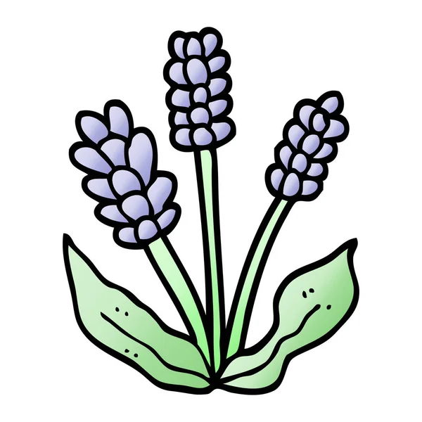 Vector Gradiente Ilustración Dibujos Animados Lavanda — Vector de stock