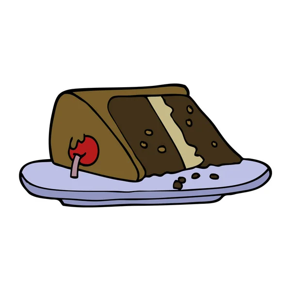 Fetta Cartoon Doodle Torta — Vettoriale Stock