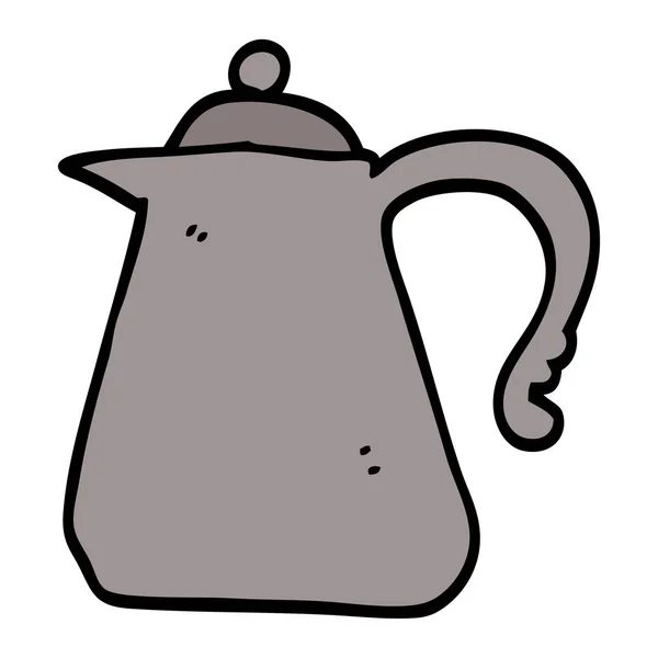 Hand Drawn Doodle Style Cartoon Kettle — Stock Vector