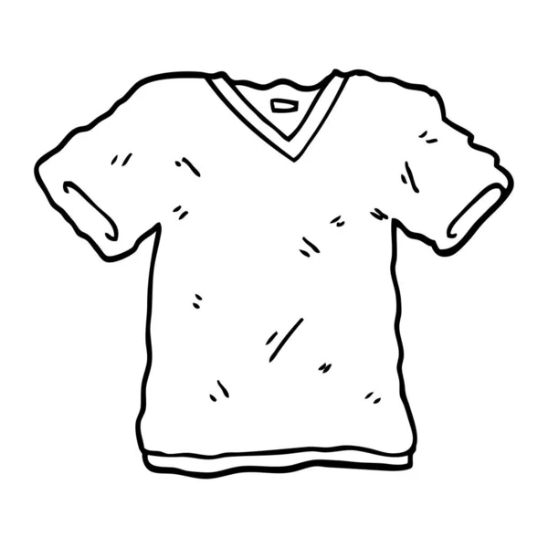 Lijntekening Cartoon Tee Shirt — Stockvector