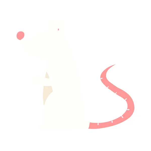 Colore Piatto Stile Cartone Animato Bianco Mouse — Vettoriale Stock