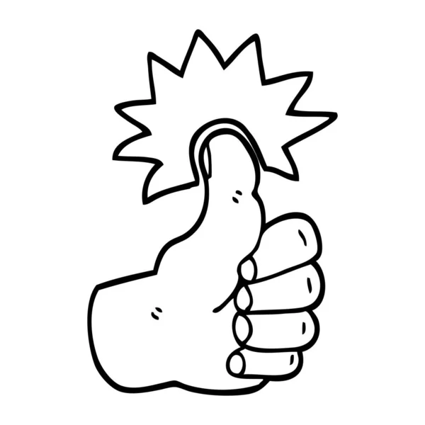Black White Cartoon Thumbs Symbol - Stok Vektor