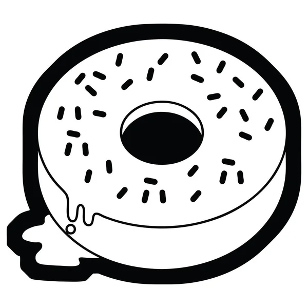 Vector Icono Ilustración Sabroso Donut Helado — Vector de stock