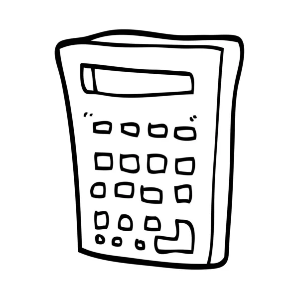 Rysowanie Linii Kreskówka Elektroniczny Kalkulator — Wektor stockowy
