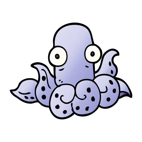 Cartoon Doodle Grappige Octopus — Stockvector