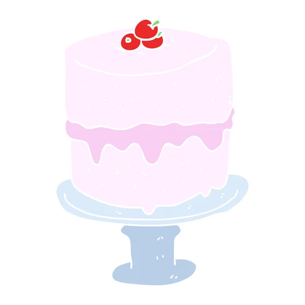 Flat Color Illustration Cake — Stock Vector