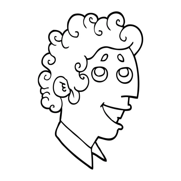 Γραμμικό Σχέδιο Καρτούν Άνθρωπος Πρόσωπο — Διανυσματικό Αρχείο