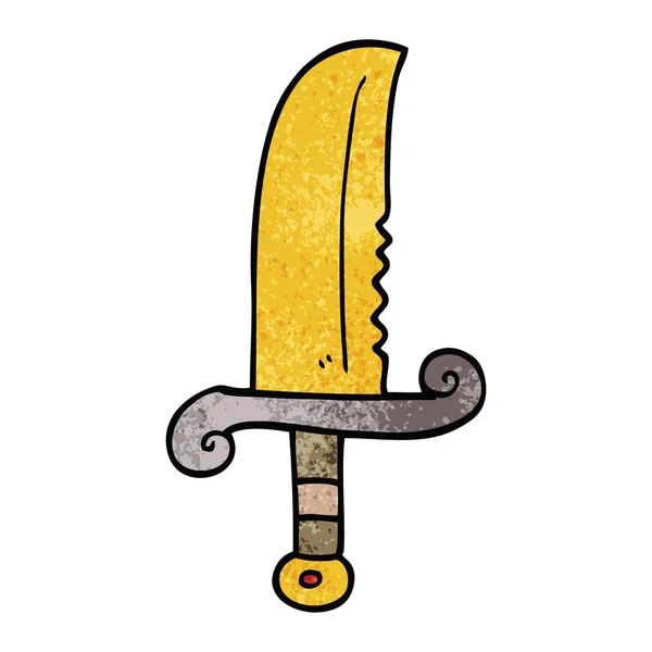 漫画落書き宝石で飾られた剣 — ストックベクタ