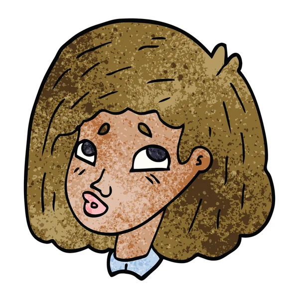 Мультяшный Каракули Лицо Девушки — стоковый вектор