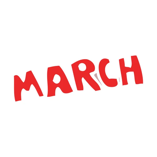 Kreskówka Doodle Miesiąca Marca — Wektor stockowy