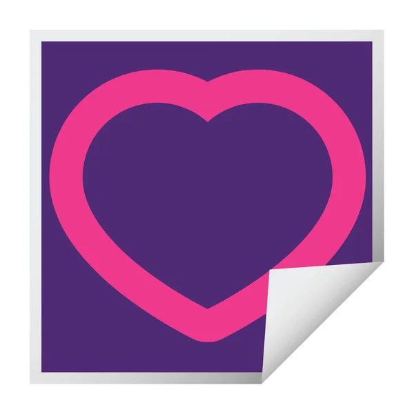 Heart Graphic Vector Square Peeling Sticker — Stock Vector