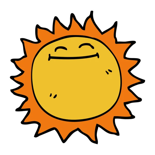 Desenho Animado Doodle Sol Brilhante —  Vetores de Stock