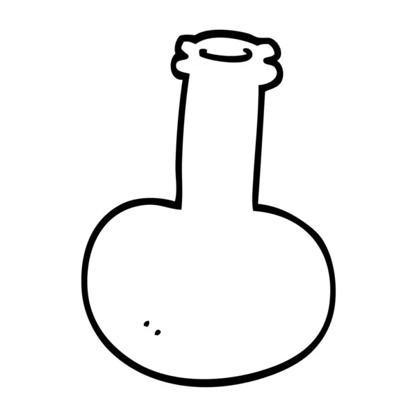 Line Drawing Cartoon Red Vase — Stock Vector