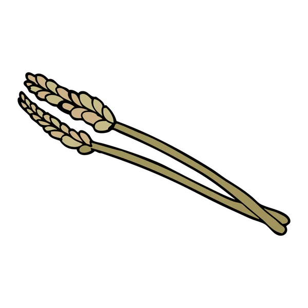 Векторная Градиентная Иллюстрация Мультяшная Сушеная Пшеница — стоковый вектор