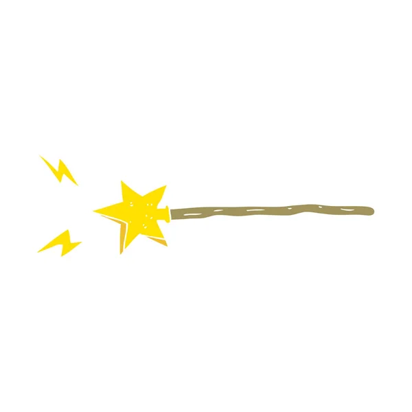 魔法の杖のフラット カラー イラスト — ストックベクタ