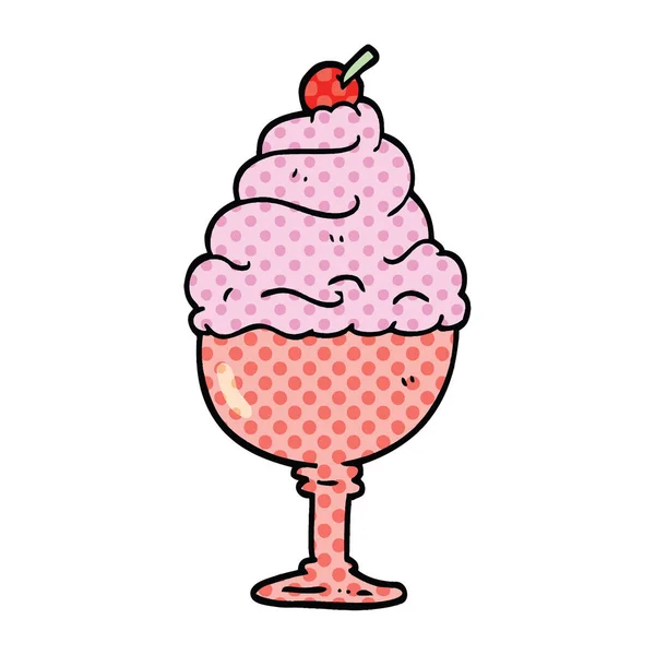 Helado Dibujos Animados Estilo Cómic — Vector de stock