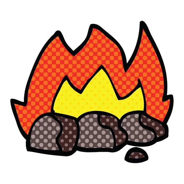 Comic Book Style Cartoon Burning Coals — Stock Vector