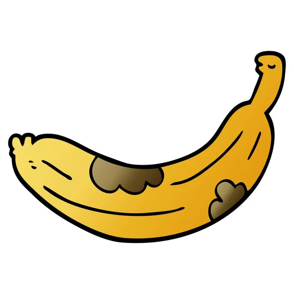 Dessin Animé Doodle Tournant Banane — Image vectorielle