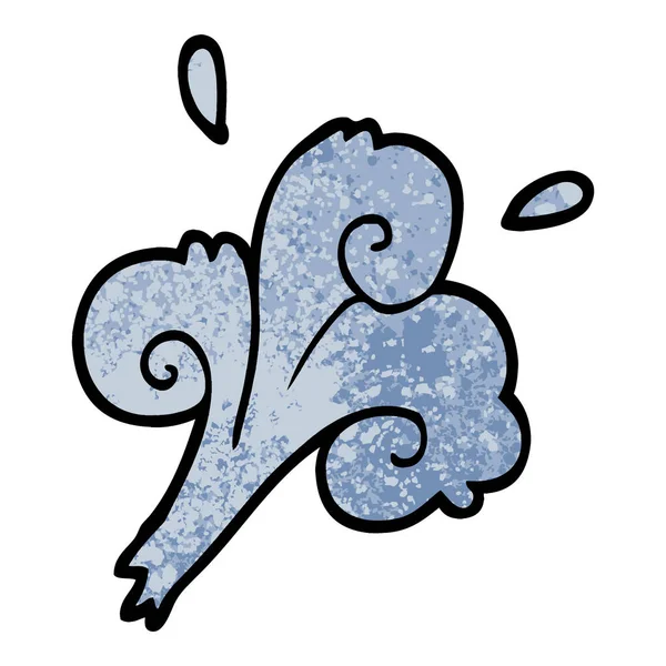 Grunge Texturou Ilustrace Kreslené Vodní Vlny — Stockový vektor