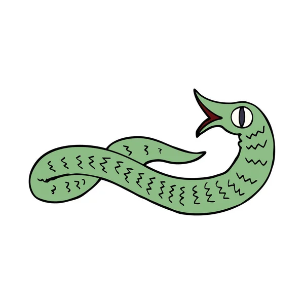 Dibujos Animados Garabato Serpiente Medieval — Vector de stock