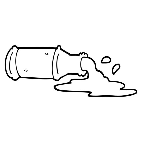 Preto Branco Desenho Animado Derramado Cerveja — Vetor de Stock