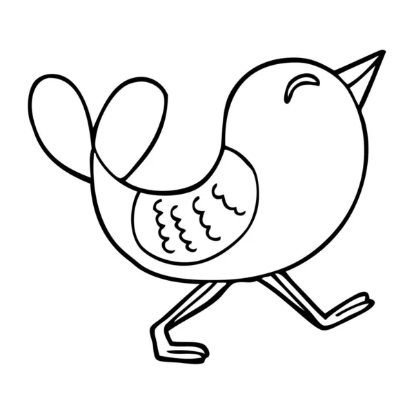 Lijntekening Cartoon Bluebird — Stockvector