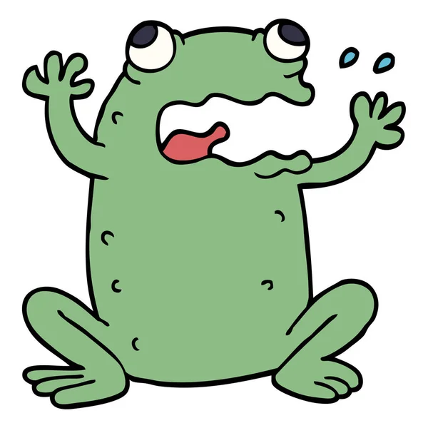 Cartoon Doodle Crazy Frog — Stockový vektor