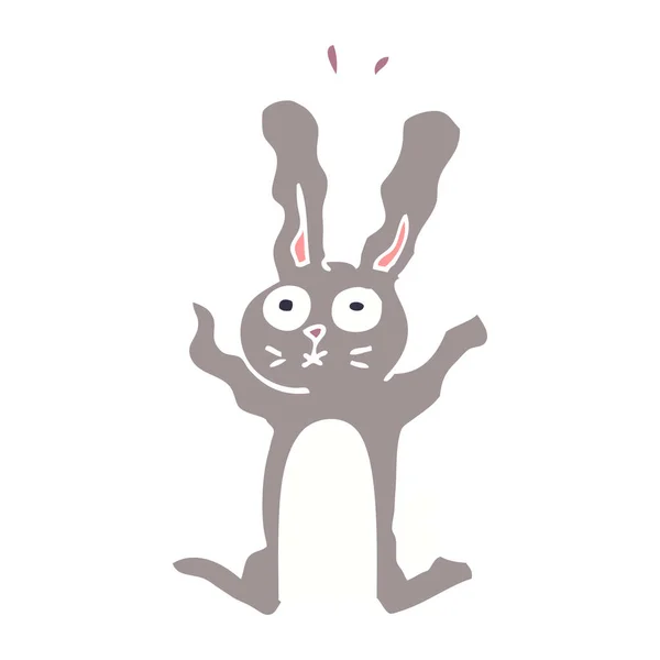 Cartone Animato Doodle Spaventato Coniglietto — Vettoriale Stock
