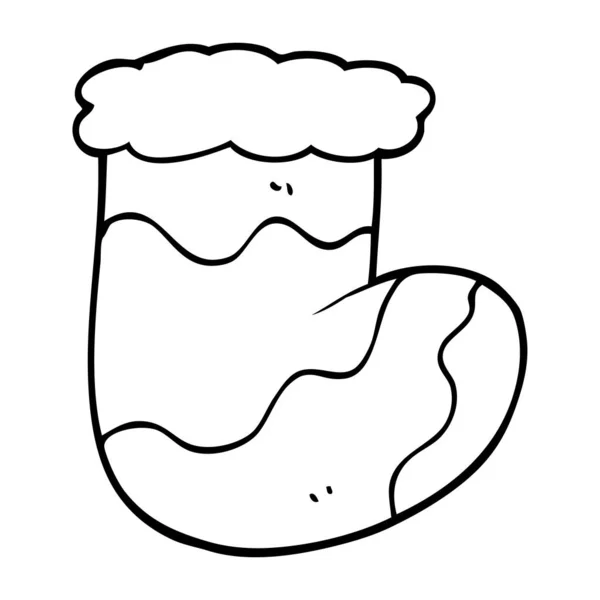 Line Drawing Cartoon Christmas Stockings — Stock Vector