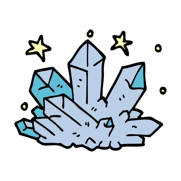 Dessin Animé Cristal Doodle Scintillant — Image vectorielle