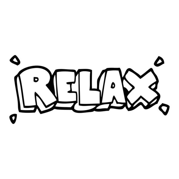 Dessin Ligne Dessin Animé Relax Symbole — Image vectorielle