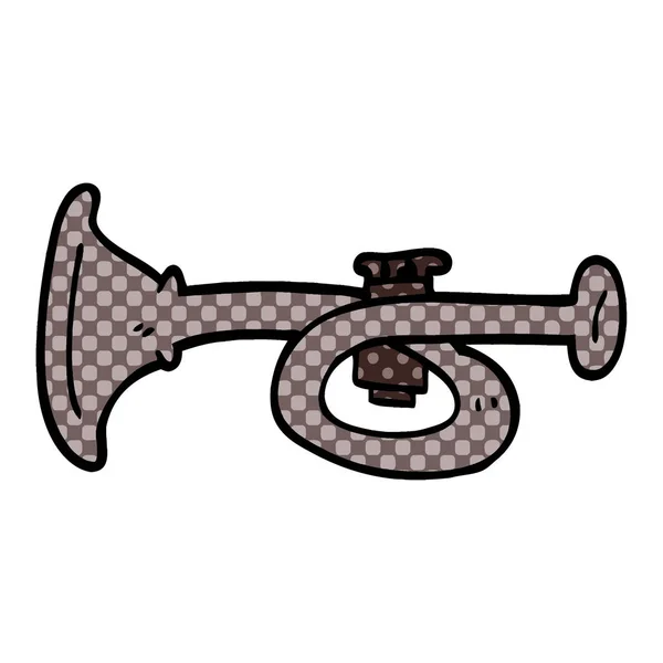 Cartoon Doodle Metal Trumpet — Stock Vector