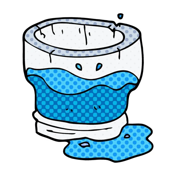 Desenho Animado Doodle Velho Copo Água —  Vetores de Stock