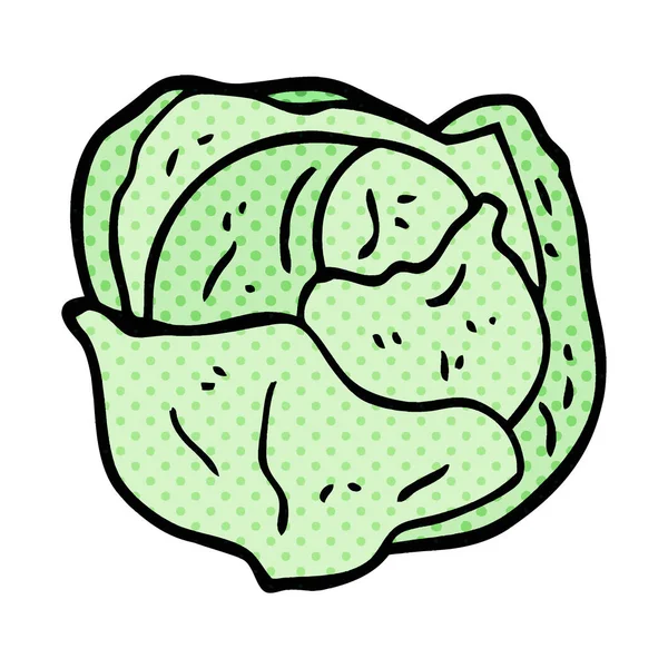 Cartoon Doodle Organic Lettuce — Stock Vector