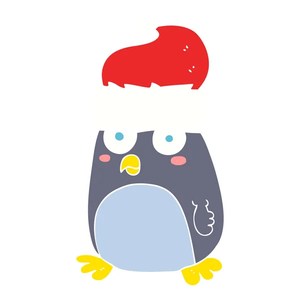 Плоская Цветная Иллюстрация Пингвина — стоковый вектор