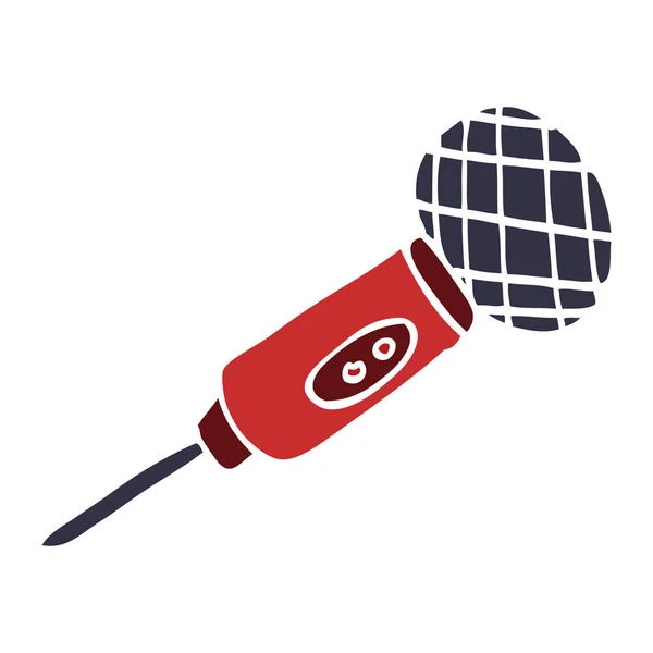 Dessin Animé Doodle Microphone Illustration Vectorielle — Image vectorielle